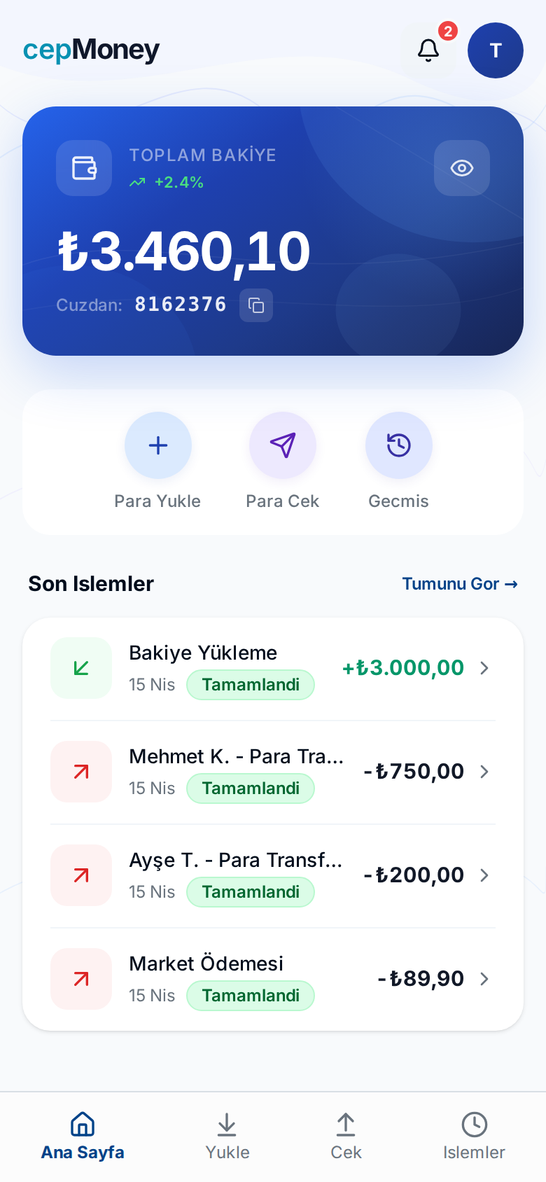 cepMoney Uygulaması